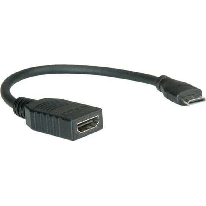Value mini HDMI (male) to HDMI (female) adapter/cable, 15 cm