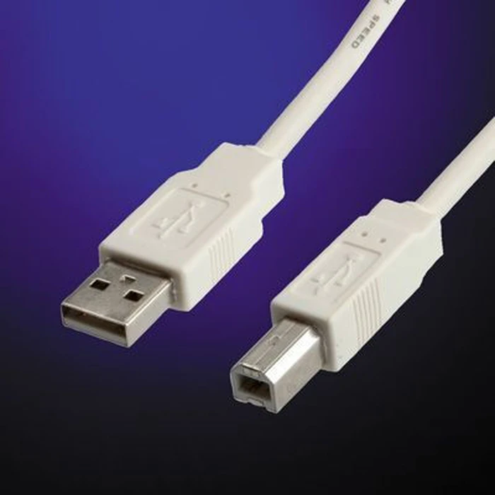 Roline USB 2.0 Cable USB-A male - USB-B male White 1.8m
