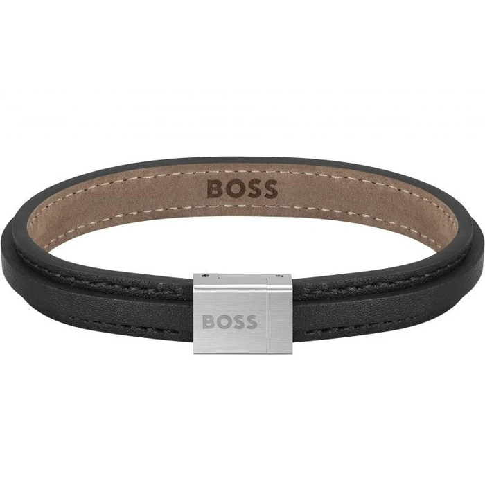 BOSS Women's Leather Bracelet 22cm - Brown with Magnetic Clasp