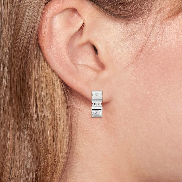 Tommy Hilfiger Σκουλαρίκια Κρίκοι από Ασήμι με Πέτρες 2780777