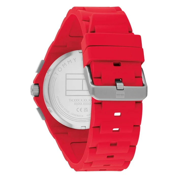 Tommy Hilfiger Neo Male Ανδρικό Ρολόι 44mm Χρονογράφος Μπαταρίας με Κόκκινο Καουτσούκ Λουράκι 1792123