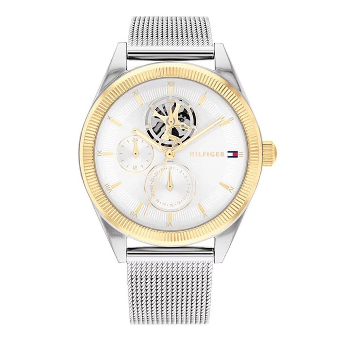 Tommy Hilfiger Monica Γυναικείο Ρολόι 38mm Ασημί Μεταλλικό Μπρασελέ (1782713)