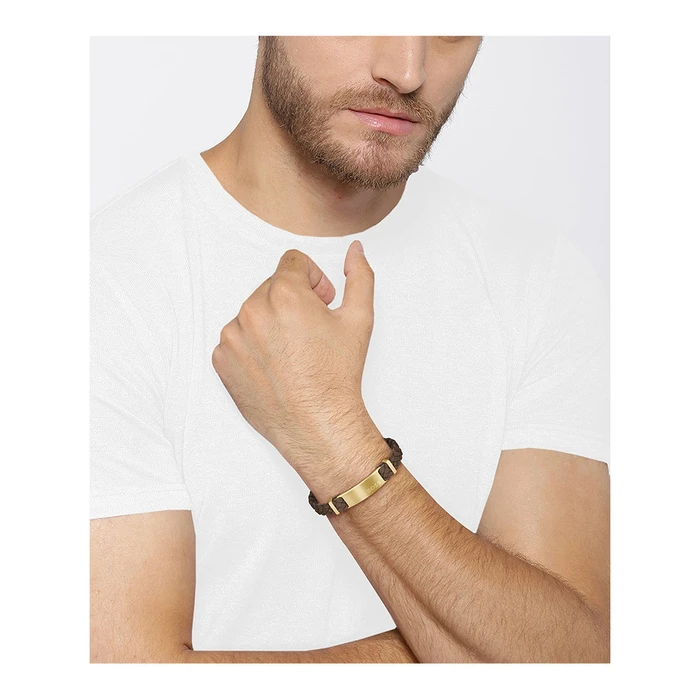BOSS Men's Leather Bracelet 19 cm (Model 1580607S)