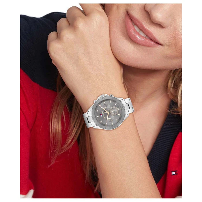 Tommy Hilfiger Mellie Γυναικείο Ρολόι 40mm Χρονογράφος Μπαταρίας με Ασημί Μεταλλικό Μπρασελέ 1782742