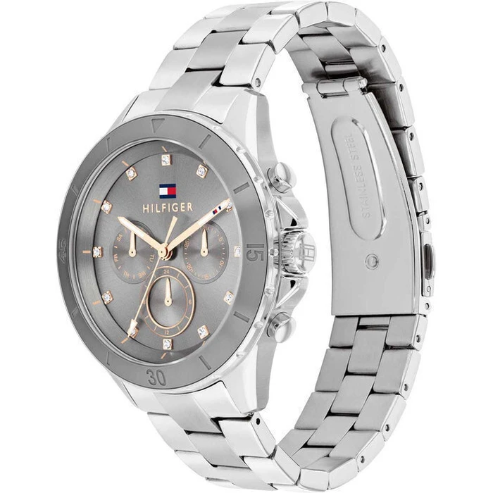 Tommy Hilfiger Mellie Γυναικείο Ρολόι 40mm Χρονογράφος Μπαταρίας με Ασημί Μεταλλικό Μπρασελέ 1782742