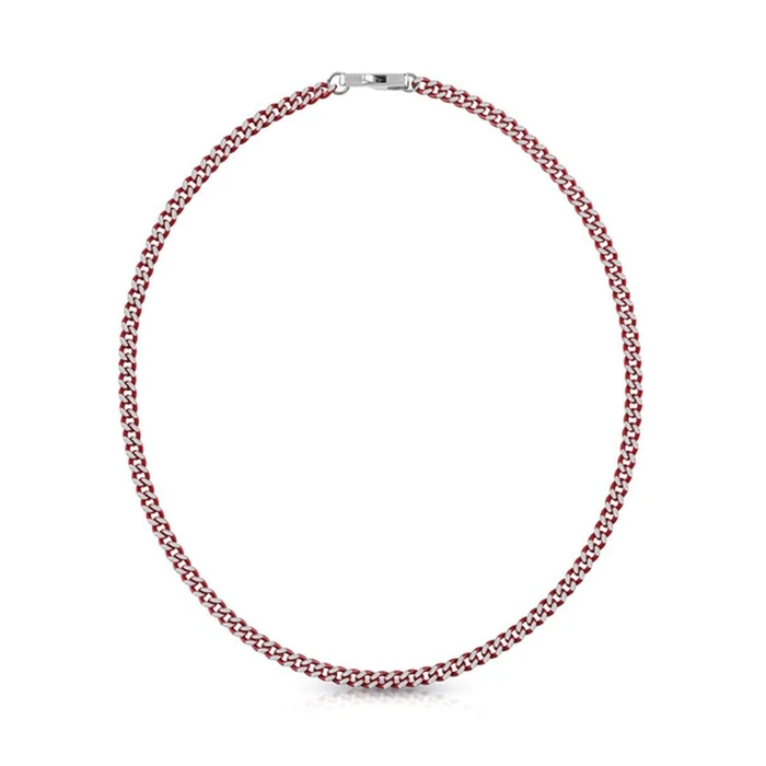 Guess Necklace JUMN01381JWSTRDT/U — Guess Women's Short Necklace 45 cm (Stainless Steel, Grey Pendant, Carabiner Clasp)