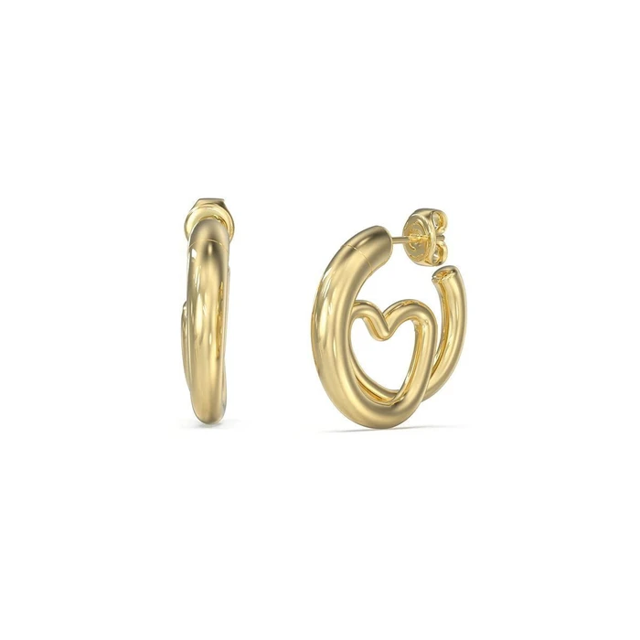 Guess Gold-Plated Stainless Steel Earrings JUBE05529JWYG