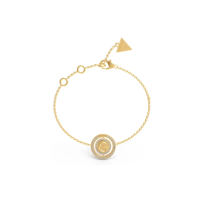 Guess Eternelle Women's Chain Bracelet Stainless Steel Gold Plated with Zircon JUBB02257JWYGS