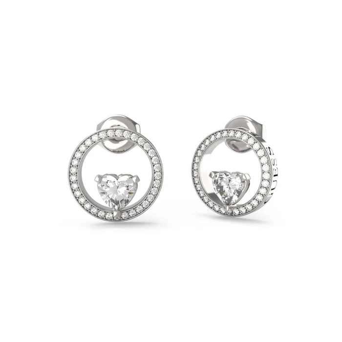 Guess Stud Earrings Stainless Steel with Stones JUBE04666JWRHT/U