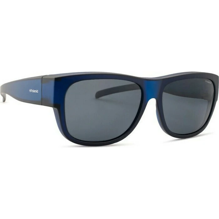 Polaroid Suncover PLD9003/S M3Q/C3 — Unisex Fit‑Over Sunglasses, Polarized Grey/Blue Lenses, Polycarbonate Frame (58 mm)