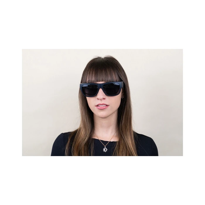 Polaroid Suncover PLD9003/S M3Q/C3 — Unisex Fit‑Over Sunglasses, Polarized Grey/Blue Lenses, Polycarbonate Frame (58 mm)