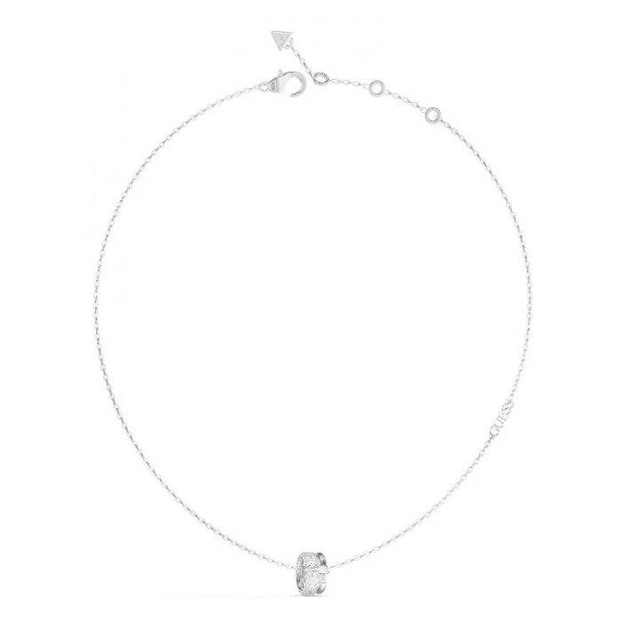 Guess Necklace 'Fabulous Me' 40 cm – Stainless Steel, Grey Pendant, Carabiner Closure