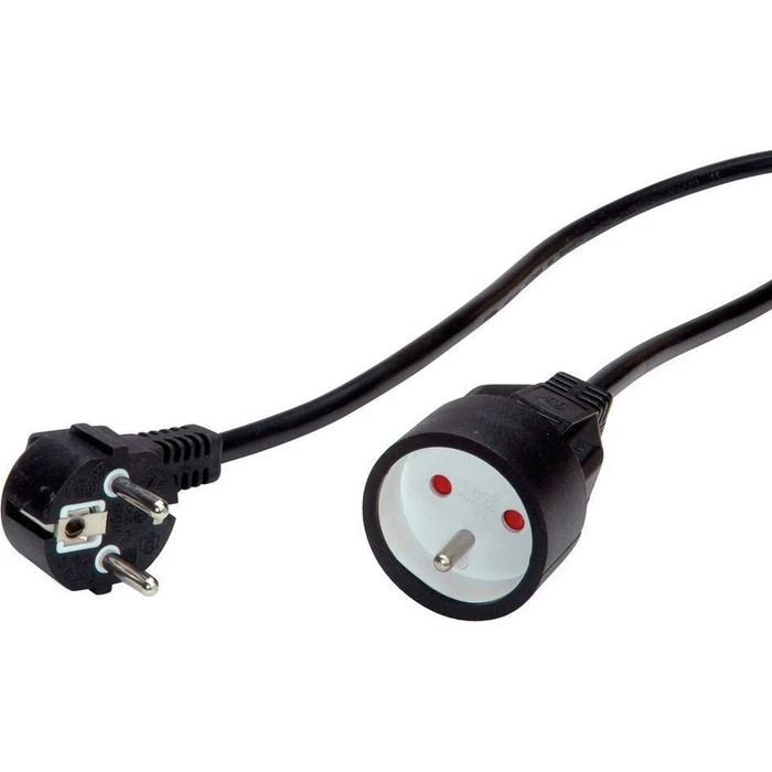 VALUE Schutzkontakt Extension Cable, 230VAC, UTE version, black, 10 m