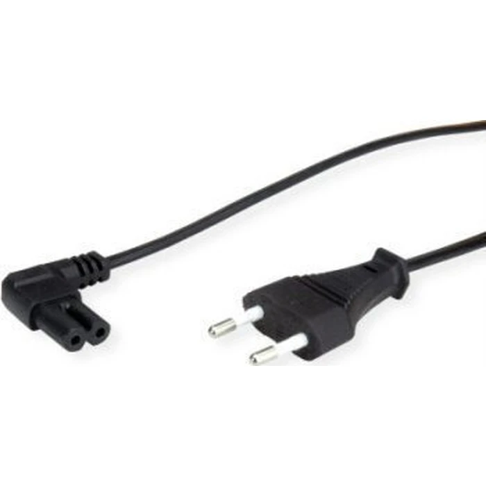 Value Euro / IEC C7 Power Cable, 2-pin, 90° angled, 1.8 m, Black