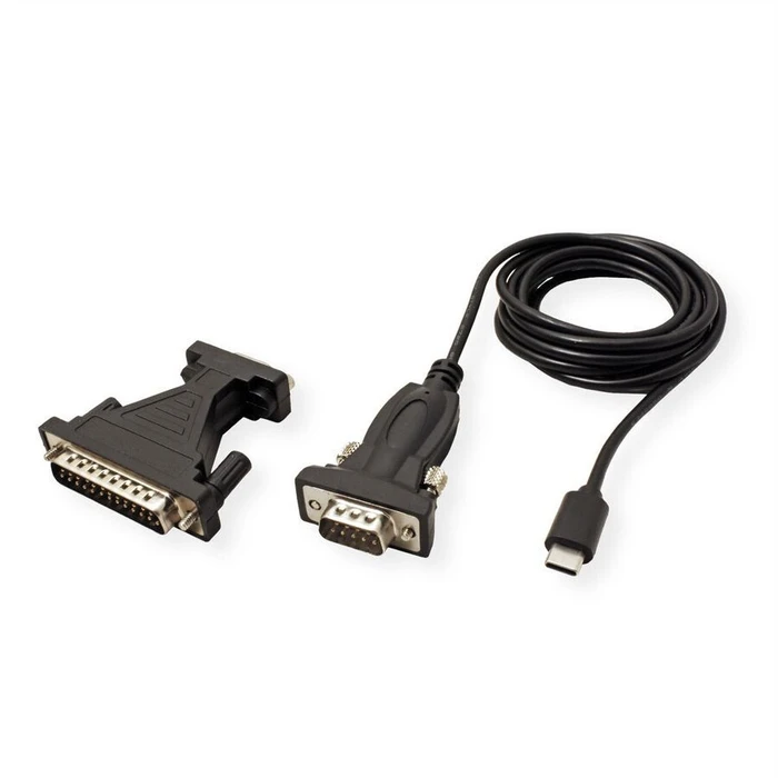 VALUE USB Type-C to RS232 Serial Converter Cable, 1.8 m, Black