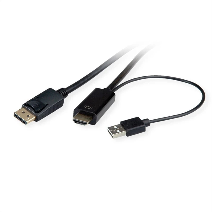 Καλώδιο DisplayPort αρσενικό - HDMI αρσενικό 2m Μαύρο (ROLINE)