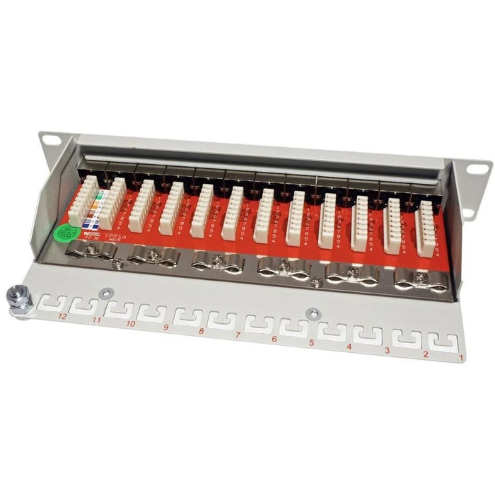 Roline 10-inch Patch Panel, 12 Ports, Cat.6A (Class EA), Shielded