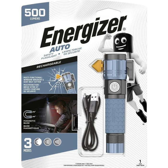 Energizer Rechargeable Handheld Car Flashlight 500 lm with USB & Accessories