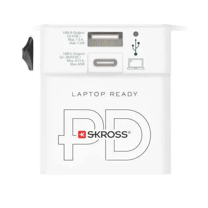 SKROSS MUV USB AC65PD ταξιδιωτικός αντάπτορας με καλώδιο USB‑C (Παγκόσμιος)