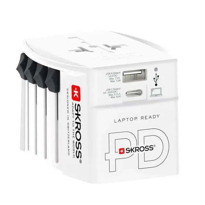SKROSS MUV USB AC65PD ταξιδιωτικός αντάπτορας με καλώδιο USB‑C (Παγκόσμιος)