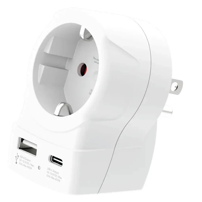 SKROSS 1500284E Universal Travel Plug Adapter with USB-A and USB-C