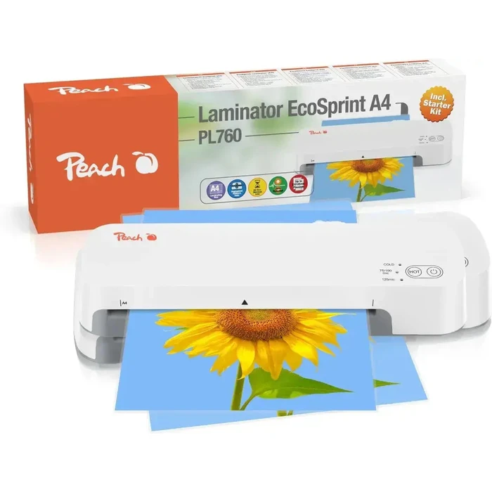 Peach Πλαστικοποιητής Επιτραπέζιος Eco Sprint A4 PL760 λευκό