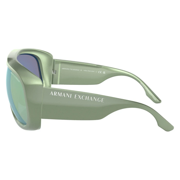 Armani Exchange Unisex Sunglasses Green Acetate Frame Green Mirror Lens AX4143SU 83542