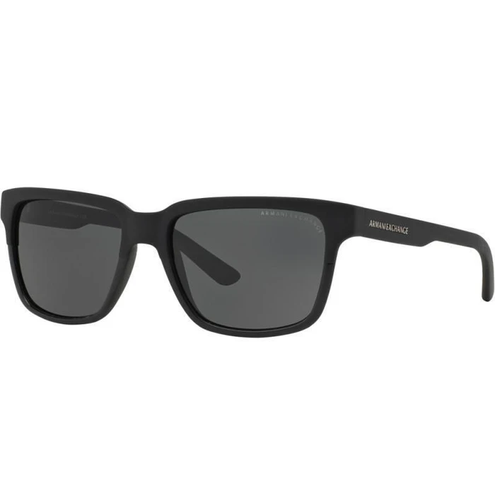 Armani Exchange Unisex Sunglasses AX4026S-83419A — Shiny Transparent Green Injected Frame, Green Polarized Lenses, 56/17/140 mm