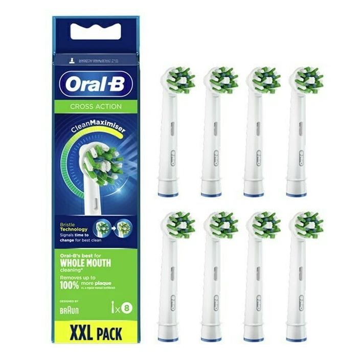 Oral-B CrossAction Electric Toothbrush Replacement Heads 8pcs White (80711280) (BRA80711280)
