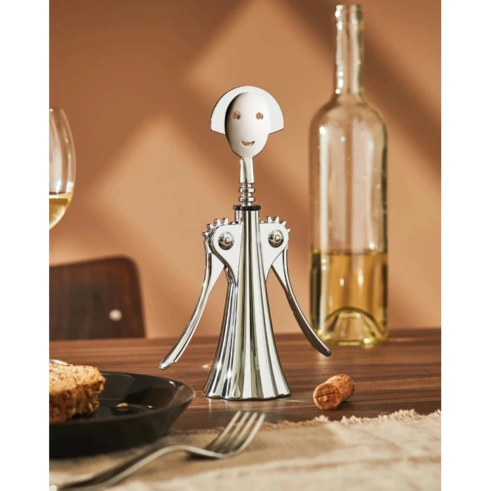 Αξεσουάρ μπαρ & κρασιού Alessi Anna G. Corkscrew silver AM01 Z ανοιχτήρι κρασιού / τιρμπουσόν από επιχρωμιωμένο Zamak