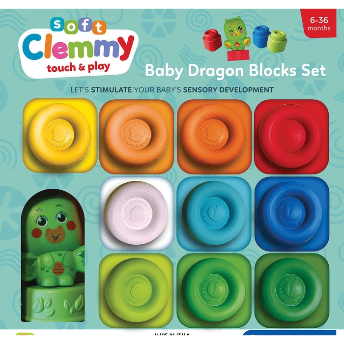 Clementoni Baby - Soft Clemmy Touch & Play Σετ Μαγικά Ουράνια Τουβλάκια 9τμχ