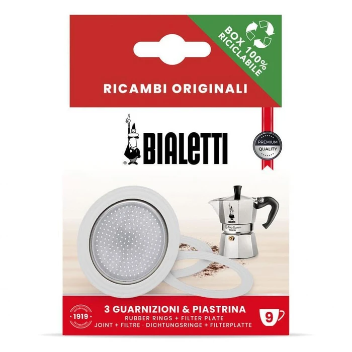 Bialetti Ανταλλακτικά 3 Φλάντζες + 1 Φίλτρο για 9 Φλυτζάνια