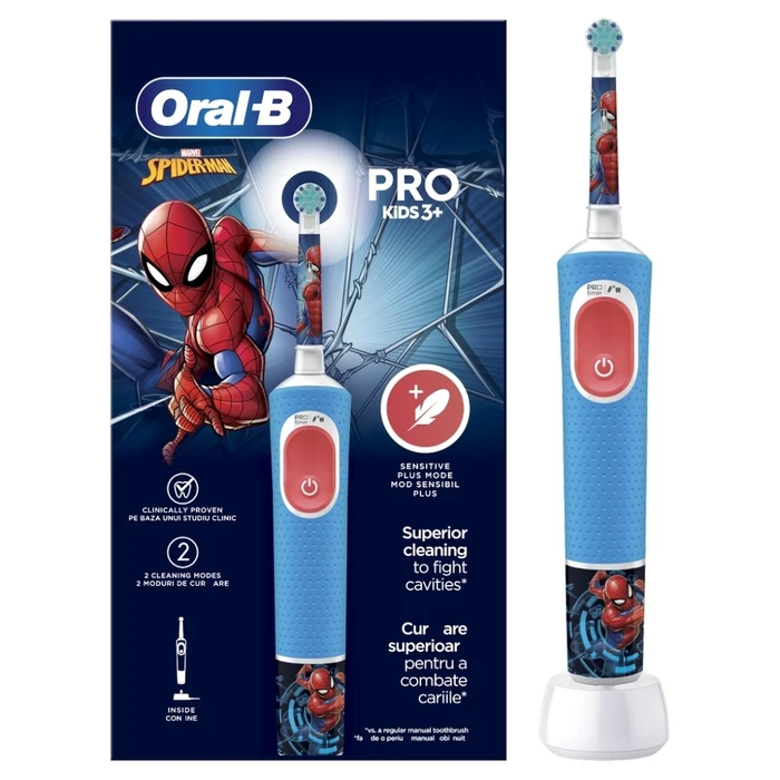 Oral-B Vitality Pro Παιδική Ηλεκτρική Οδοντόβουρτσα Spiderman 3+ με Ανταλλακτικά