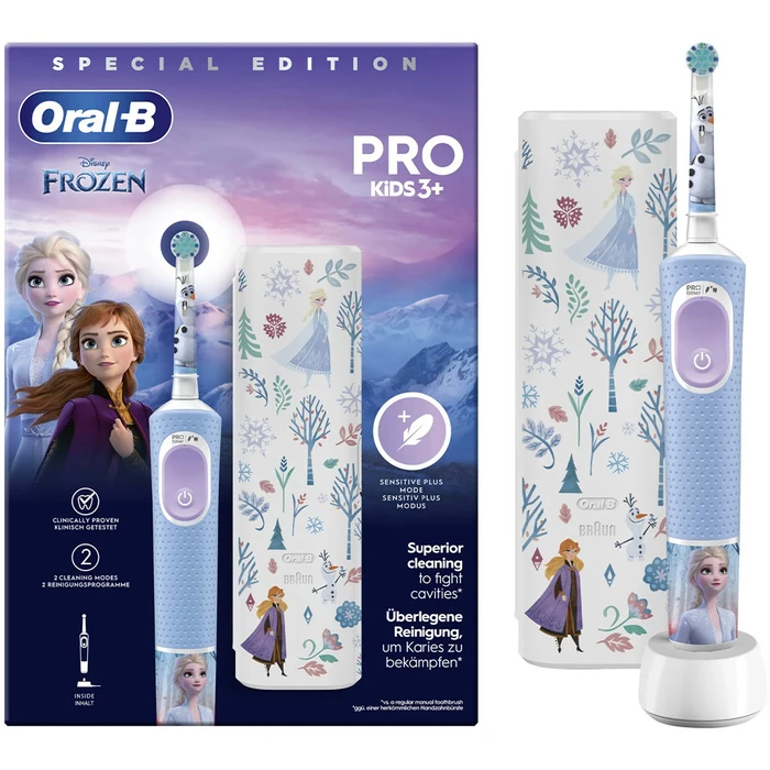 Oral‑B Vitality Pro Παιδική Ηλεκτρική Οδοντόβουρτσα Frozen με Χρονόμετρο & Θήκη Ταξιδιού