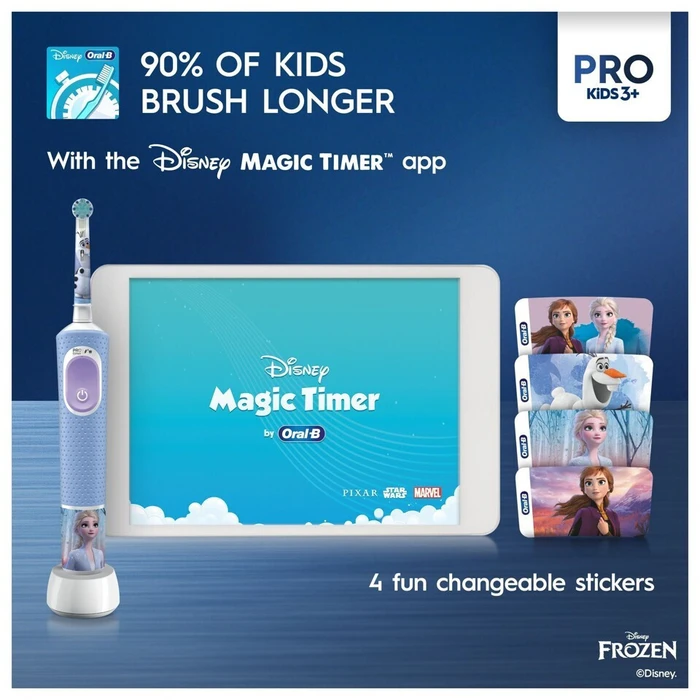 Oral‑B Vitality Pro Παιδική Ηλεκτρική Οδοντόβουρτσα Frozen με Χρονόμετρο & Θήκη Ταξιδιού