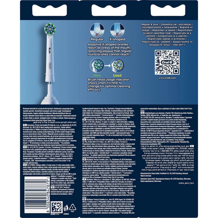 ORAL-B Ανταλλακτικές Κεφαλές Οδοντόβουρτσας CrossAction 6 τεμάχια Λευκό