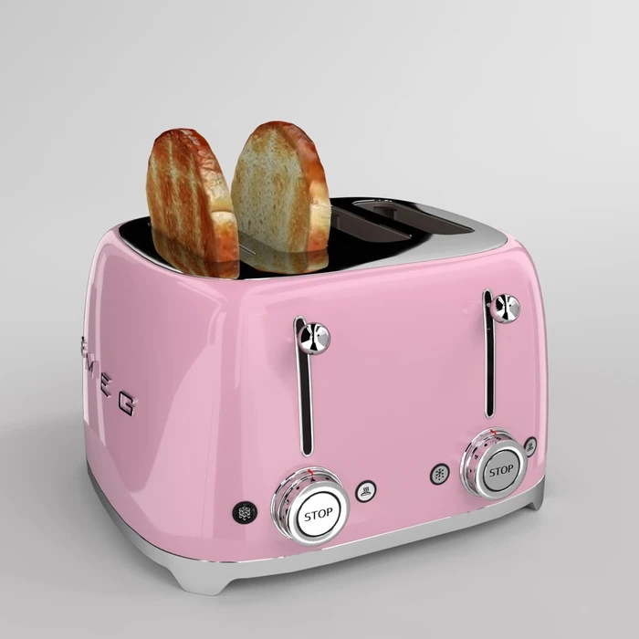 SMEG 50's Style 4-Slice Toaster Pink TSF03PKEU