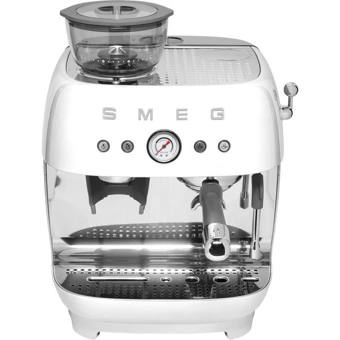 SMEG Espresso Machine 50's Style with Integrated Grinder White EGF03WHEU