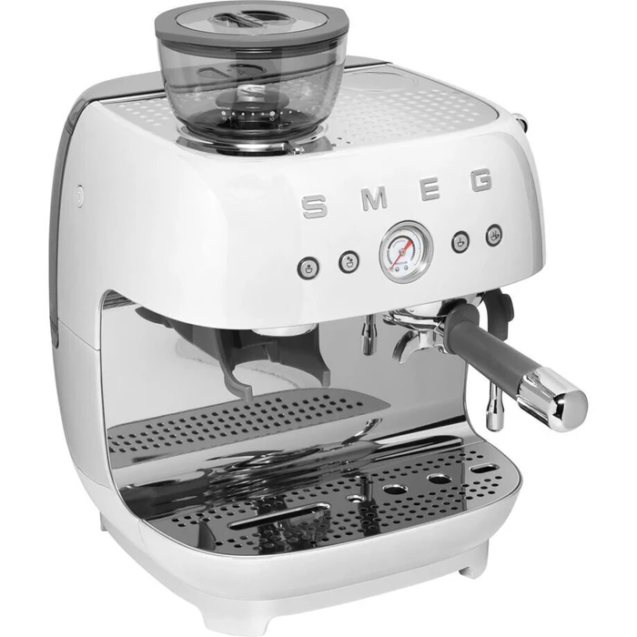 SMEG Espresso Machine 50's Style with Integrated Grinder White EGF03WHEU