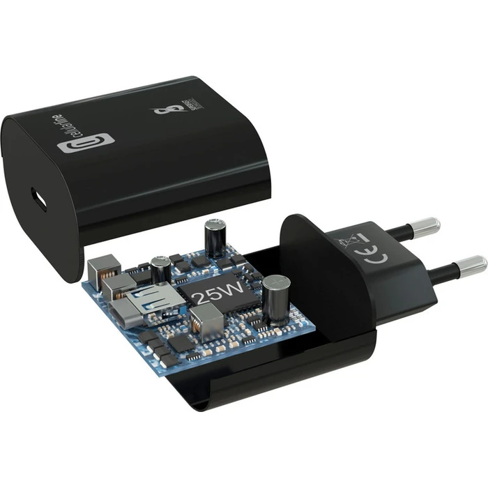 Cellular Line Φορτιστής Χωρίς Καλώδιο με Θύρα USB-C 25W Power Delivery Μαύρος