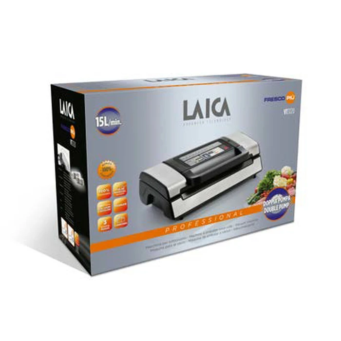 LAICA Vacuum Machine VT31200 Double Pump 20 L/min Black-Silver