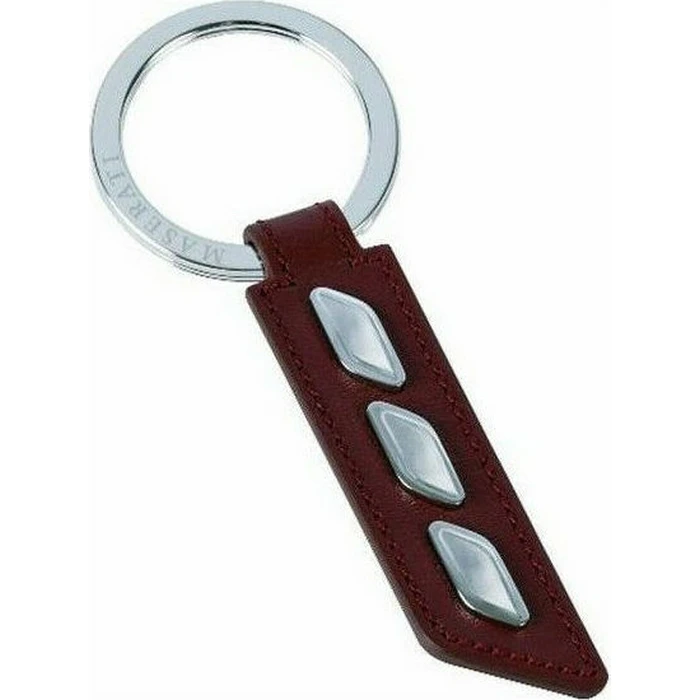 Maserati Fur Keychain KMU4160123 – Bordeaux Pom-Pom Pendant with IP Black+YG Chain 45+5cm