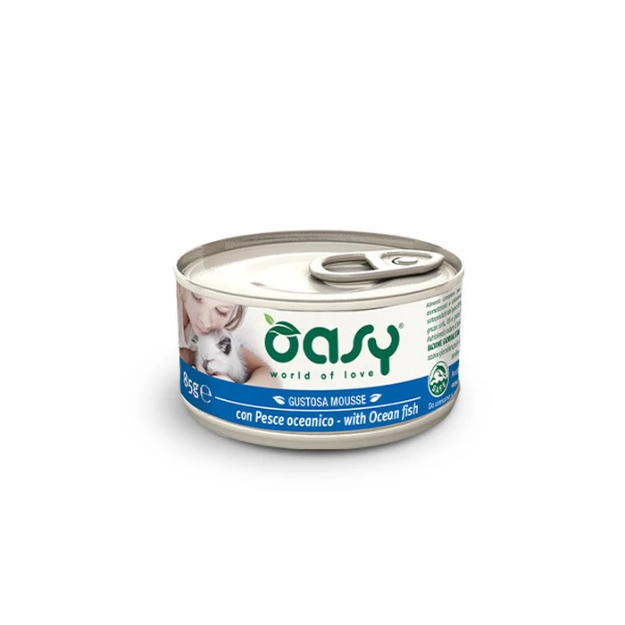 Oasy Gustosa Mousse Υγρή Τροφή για Ενήλικες Γάτες με Ψάρι Χωρίς Σιτηρά 85gr