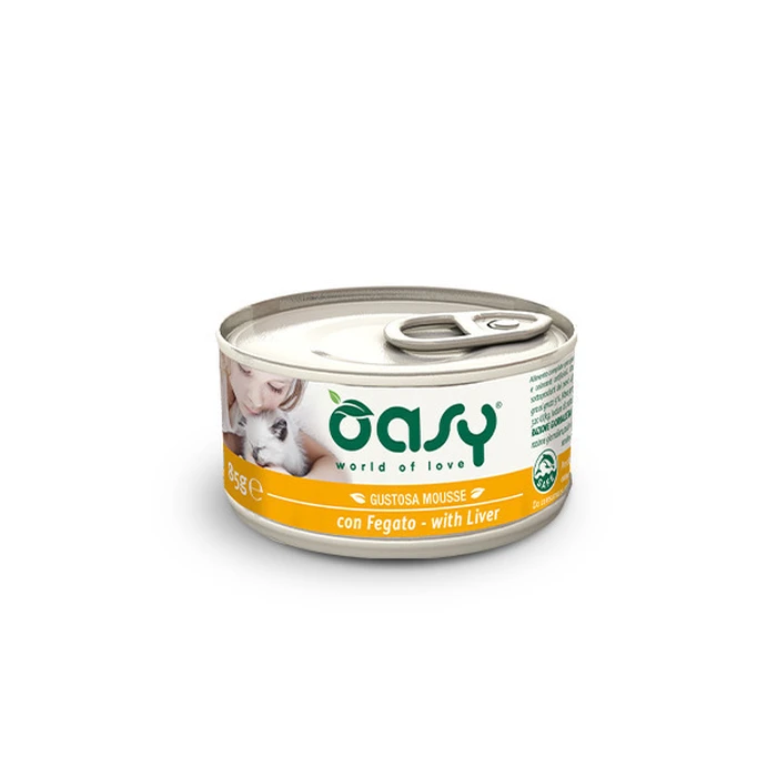 Oasy Gustosa Mousse Wet Food for Adult Cats Can with Liver Grain-Free 85g