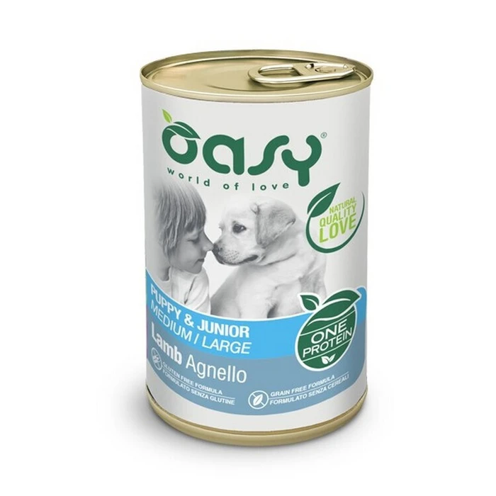 Oasy Υγρή Τροφή για Κουτάβια σε Κονσέρβα με Αρνί 400gr OA-561