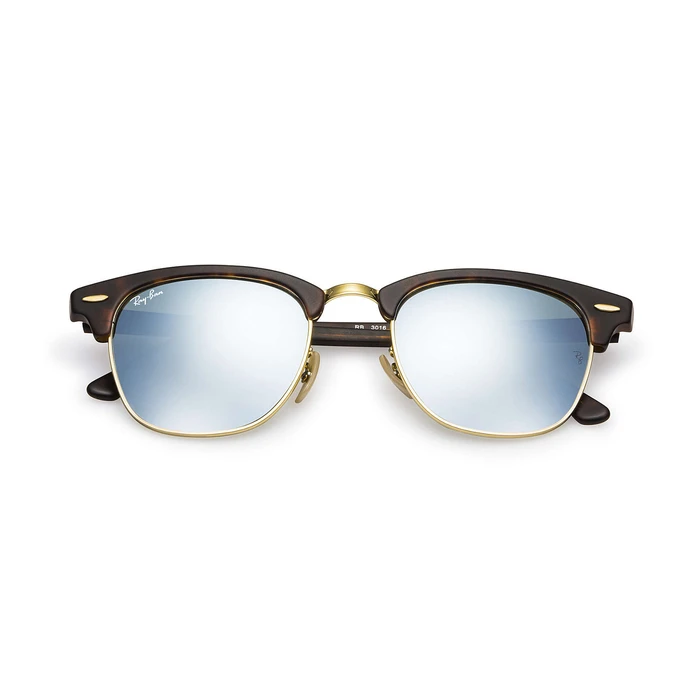 Ray Ban Clubmaster Unisex Γυαλιά Ηλίου RB3016 114530 (Καφέ ταρταρούγα σκελετός, Ασημί καθρέφτης φακός)