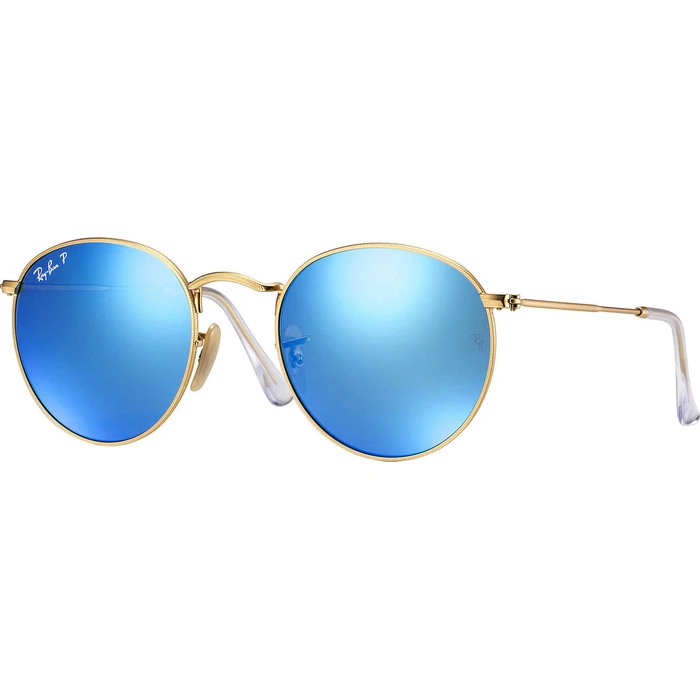 Ray Ban Round Metal Unisex Γυαλιά Ηλίου RB3447 112/4L - Χρυσός Μεταλλικός Σκελετός, Μπλε Polarized Καθρέφτης
