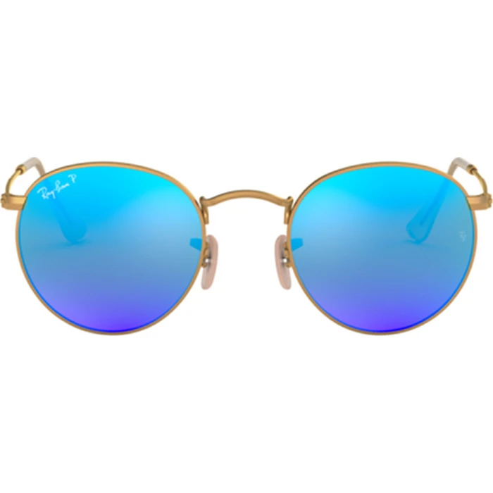 Ray Ban Round Metal Unisex Γυαλιά Ηλίου RB3447 112/4L - Χρυσός Μεταλλικός Σκελετός, Μπλε Polarized Καθρέφτης