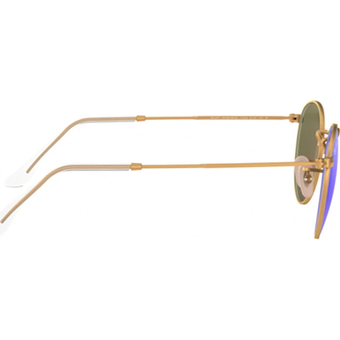 Ray Ban Round Metal Unisex Γυαλιά Ηλίου RB3447 112/4L - Χρυσός Μεταλλικός Σκελετός, Μπλε Polarized Καθρέφτης