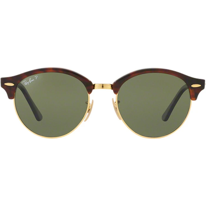 Ray‑Ban Clubround Unisex Γυαλιά Ηλίου RB4246 990/58 – Καφέ ταρταρούγα σκελετός, Πράσινος polarized φακός, Μέγεθος 51/19/145